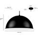 R Series 1 Light 18 inch Satin Black Indoor Pendant Ceiling Light